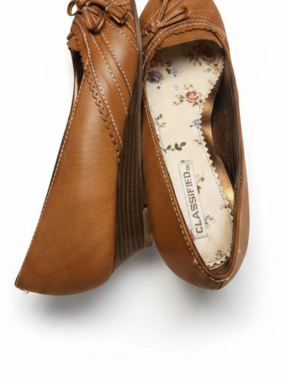 Classified Tan Bow Slip-On Ballet Flats